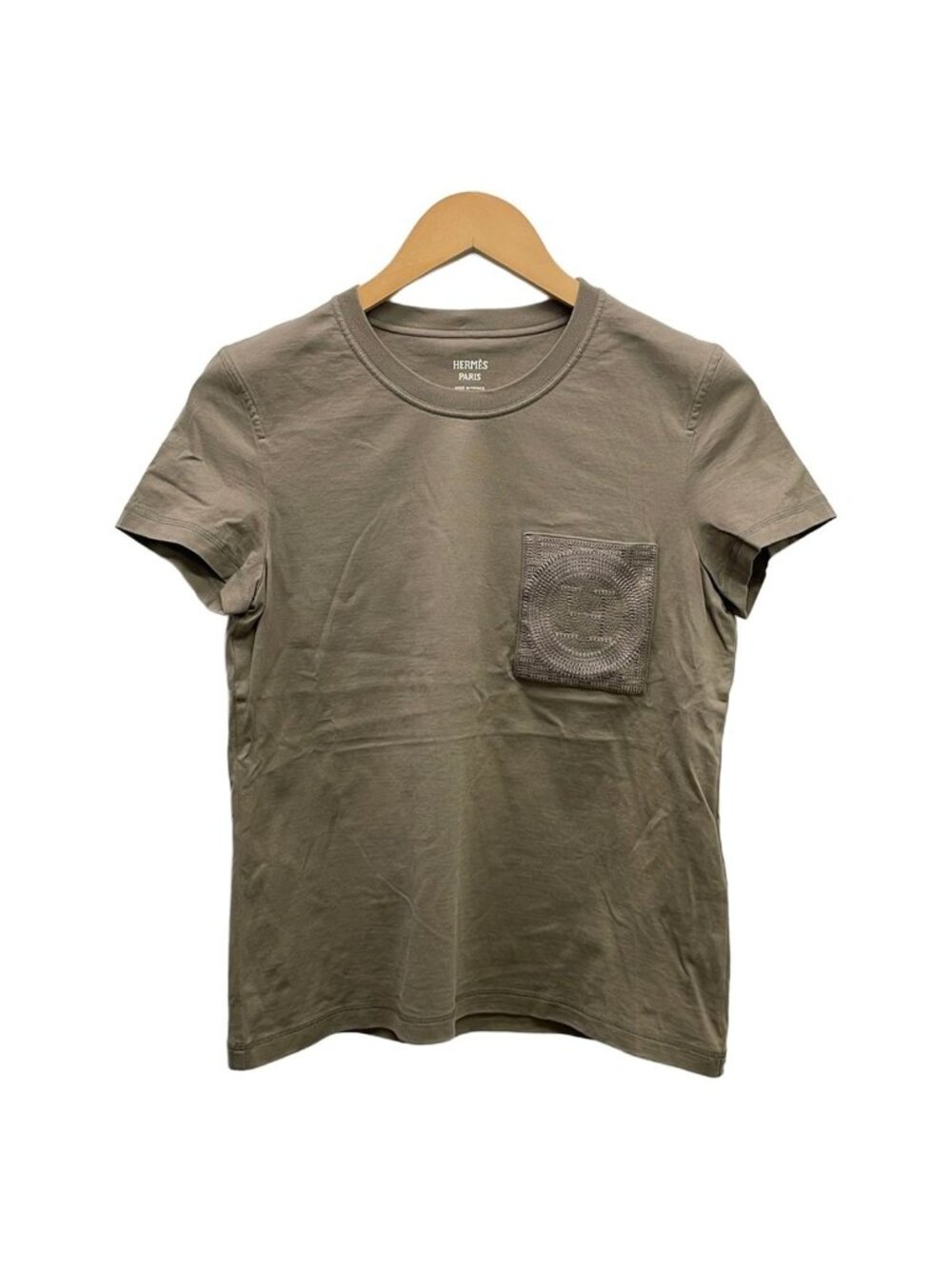 Hermes Short Sleeve T-Shirt S Beige 36